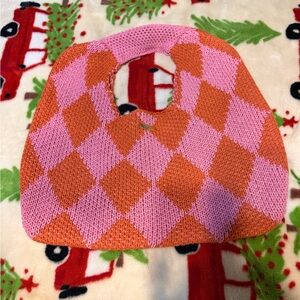 Kopari Crochet Checkered Purse